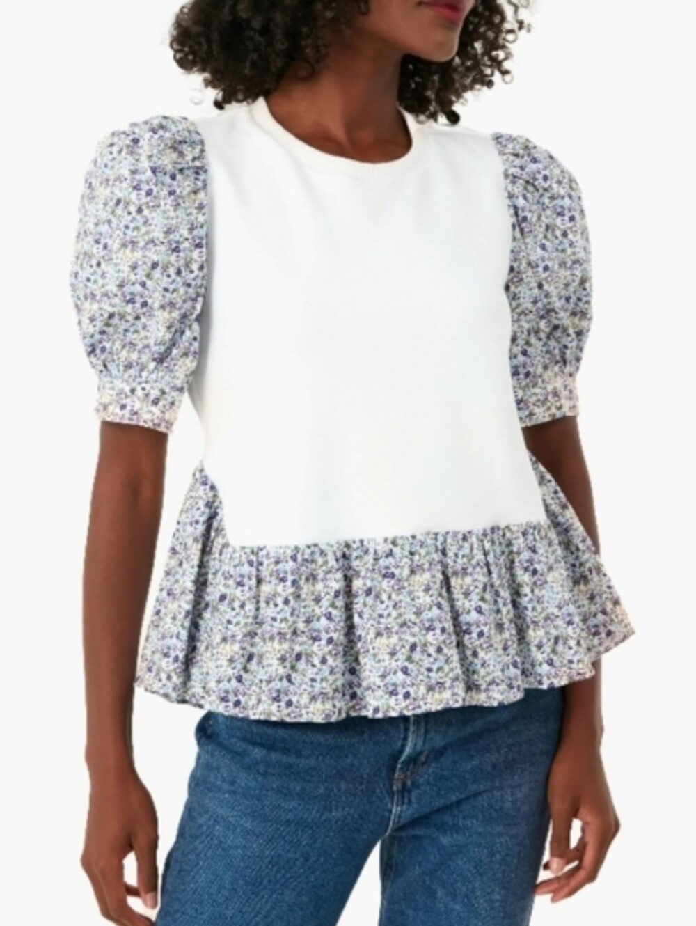 Hyacinth House Mixed Media Savannah Blouse Top Ditsy Floral Cottagecore Size XXL